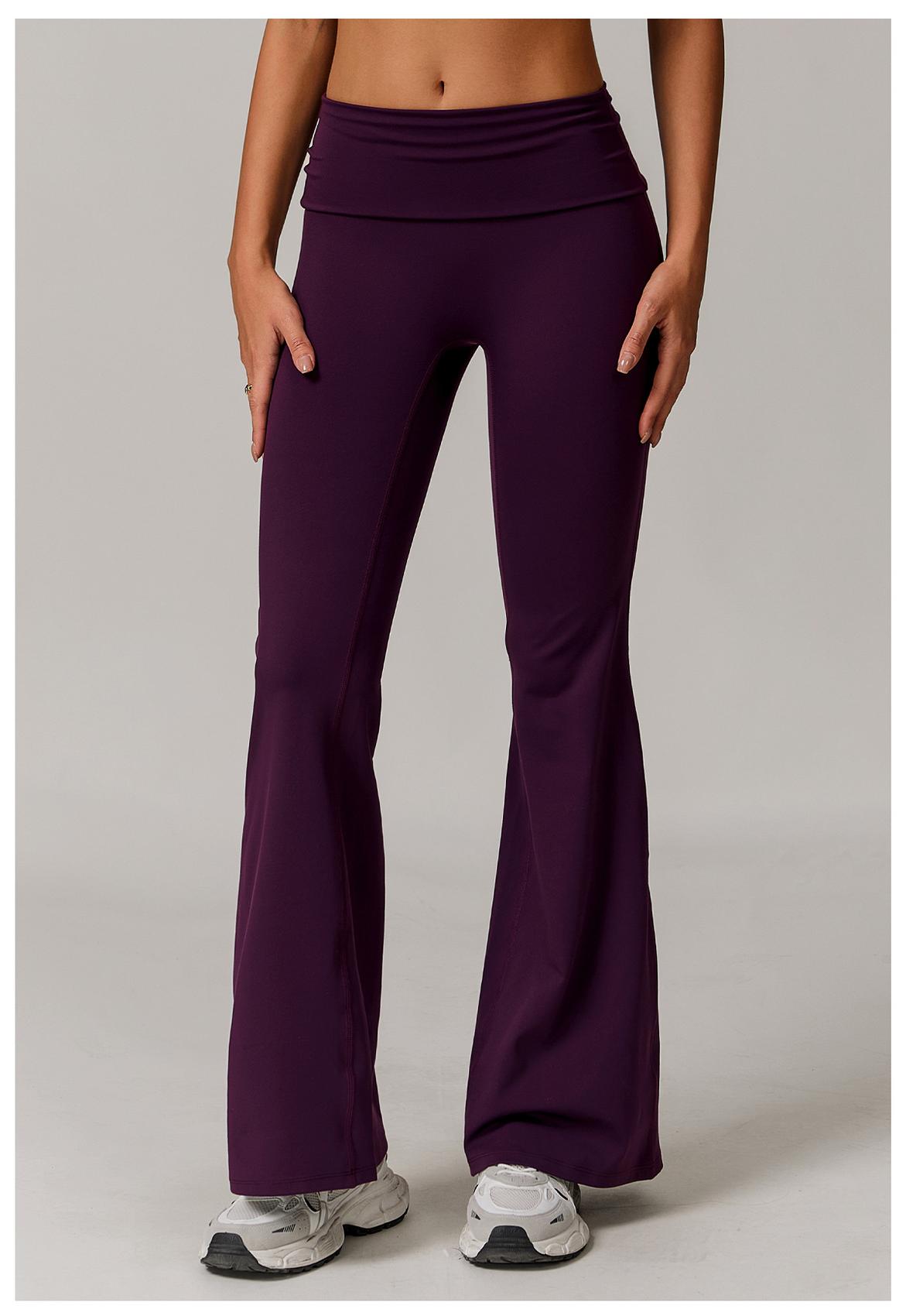 Pantalon évasé à taille retroussée